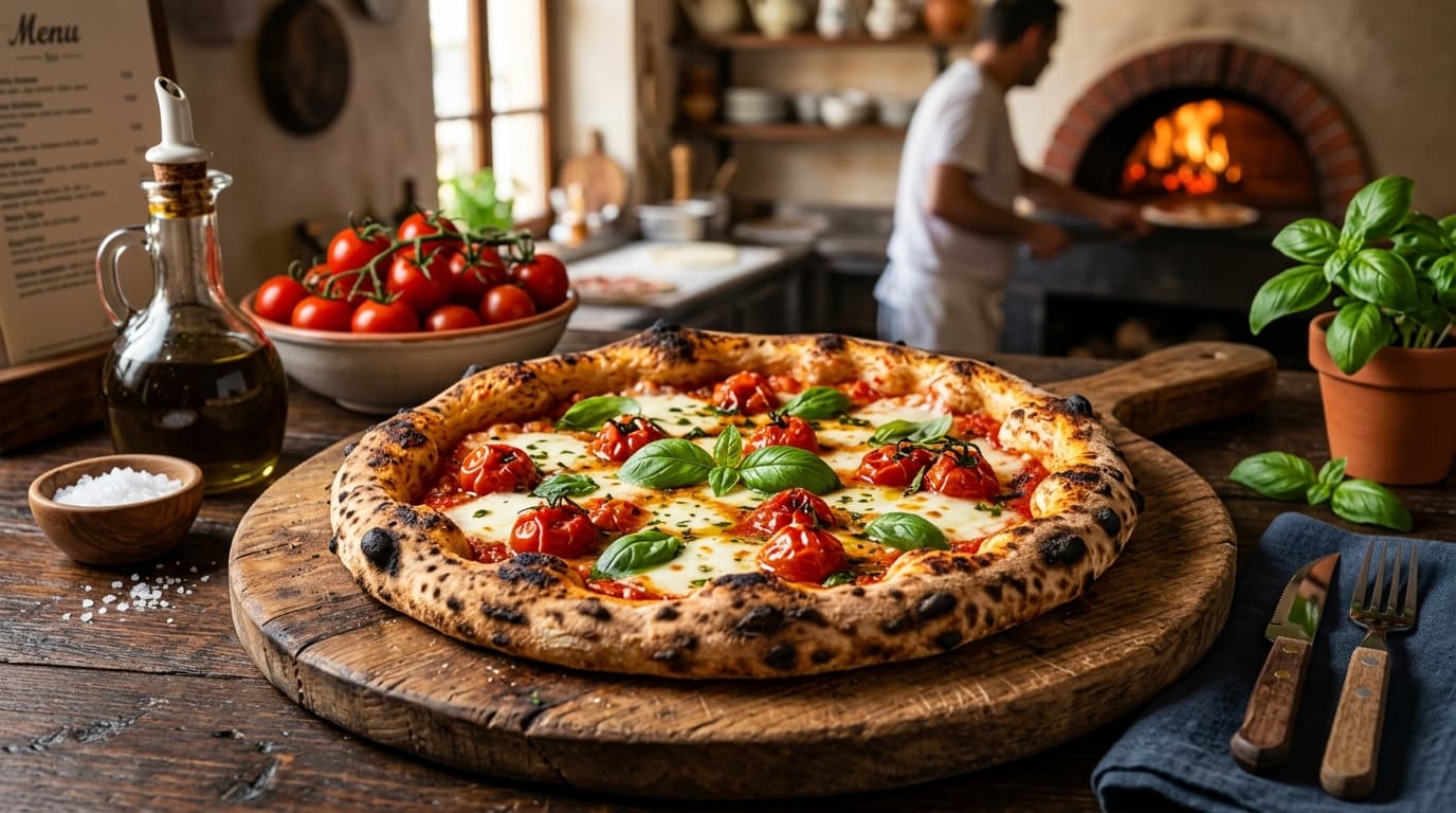 Artisanal wood-fired Neapolitan pizza